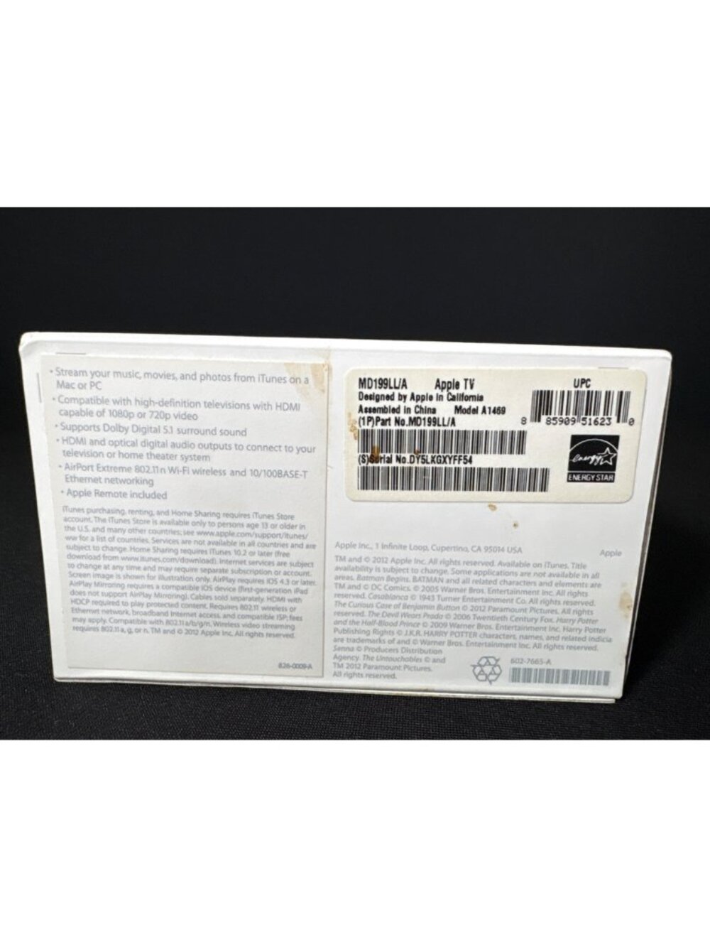 Apple TV Digital Media Player 1080p HDMI AirPlay WIFI Streaming EMPTY BOX ONLY - Picture 8 of 11